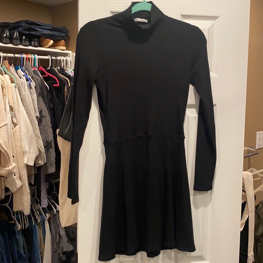Reformation Rib Knit Dress in Black size Medium